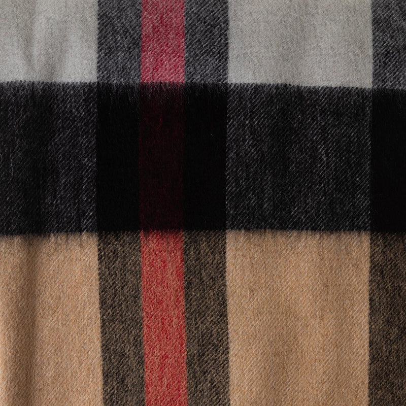 Chequer Tartan 90/10 Cashmere Blanket Exploded Vicuna