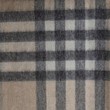 Chequer Tartan 90/10 Cashmere Blanket Natural