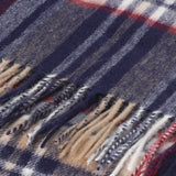 Hos 100% Lambswool Wide Scarf Stewart Navy