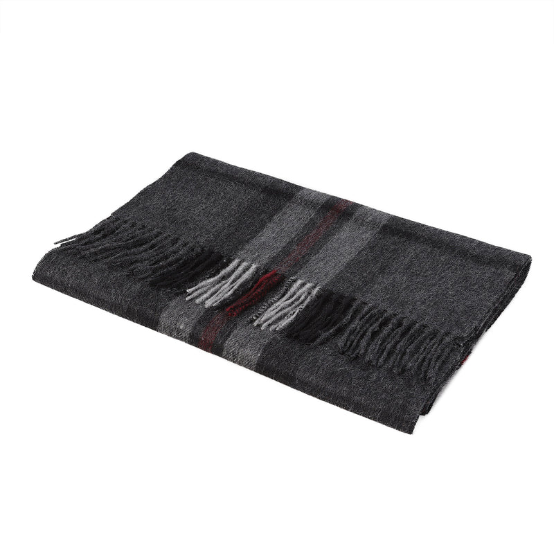 Hos 100% Lambswool Wide Scarf Thomson Charcoal