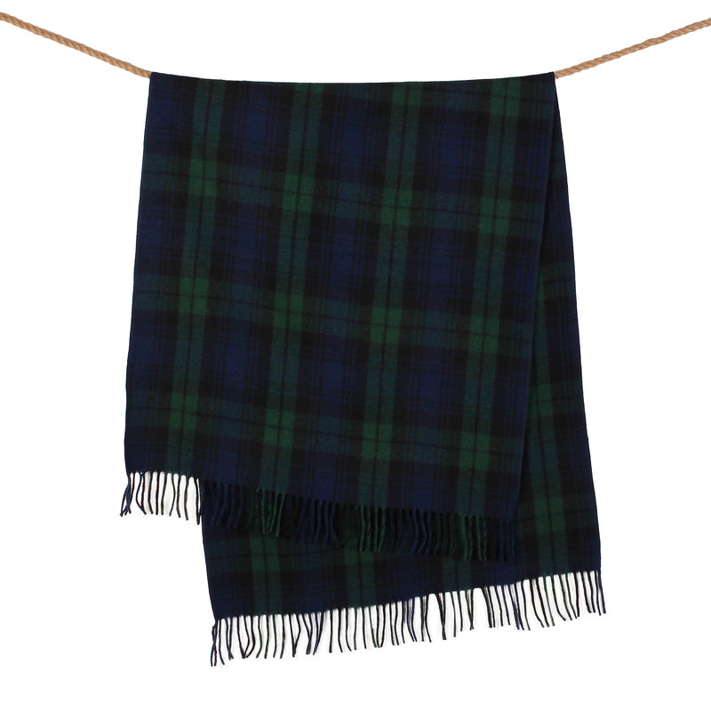 Wool Blend Tartan Knee Blanket Black Watch