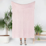 Luxe Aran Throw Pink Mist