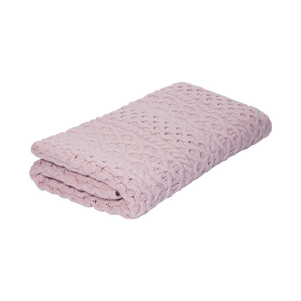 Luxe Aran Throw Pink Mist