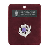 Scottish Thistle Brooch Dark Amethyst