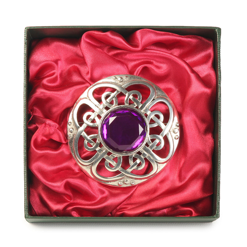 Culloden Plaid Brooch Dark Amethyst