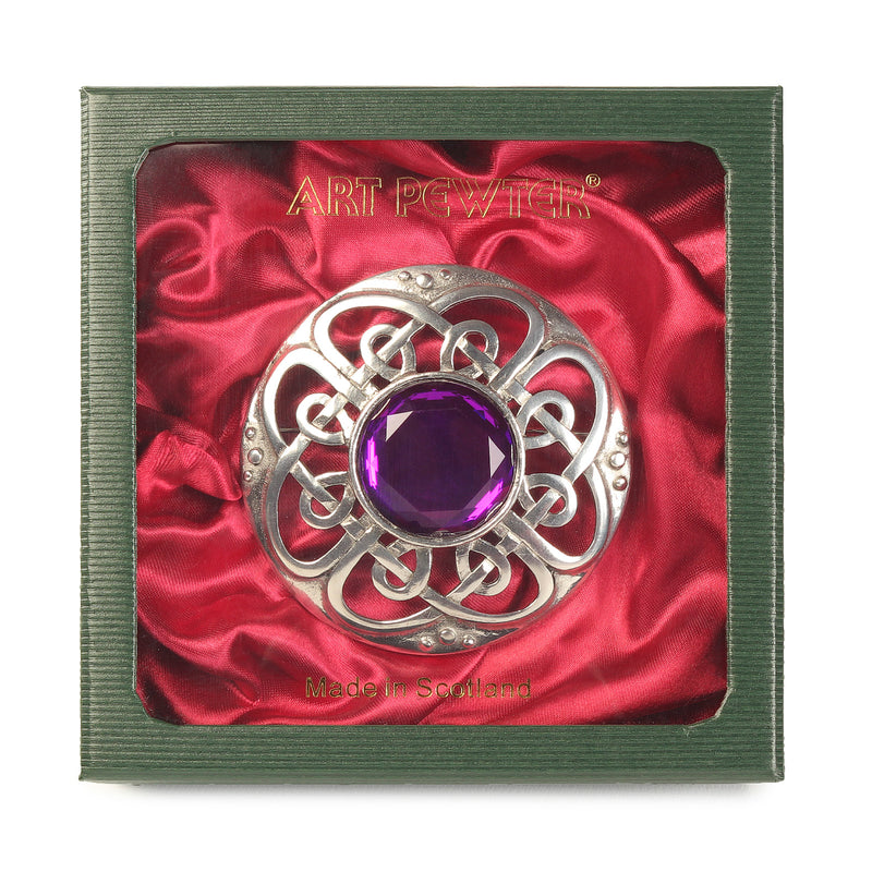 Culloden Plaid Brooch Dark Amethyst