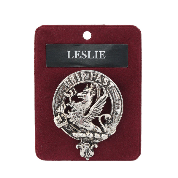 Art Pewter Clan Badge 1.75" Leslie