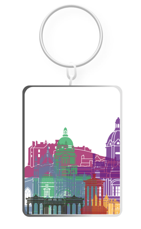 Edinburgh Skyline Double Dome Keyring