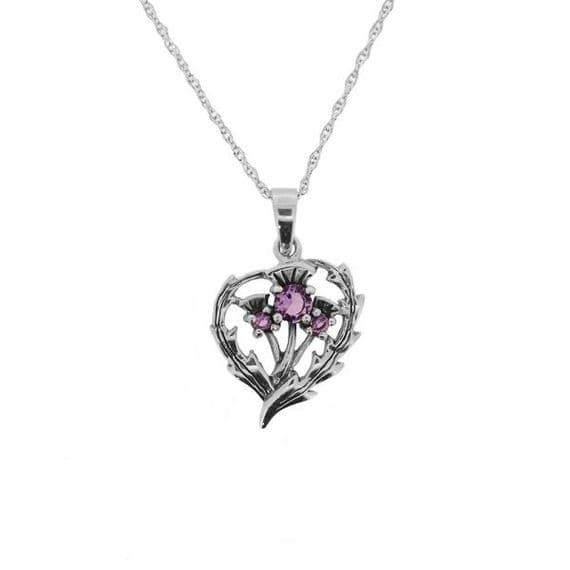 Scottish Thistle Pendant With Amethyst