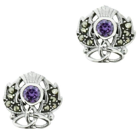 Scottish Thistle Silver Earrings