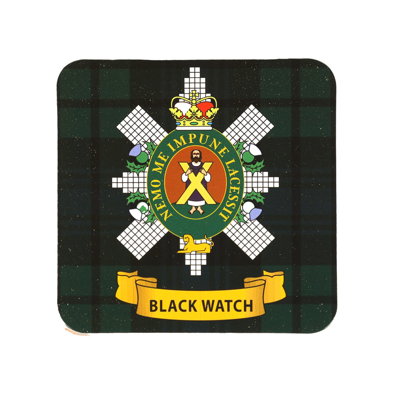 Kc Clan Square Cork Coaster Black Watch