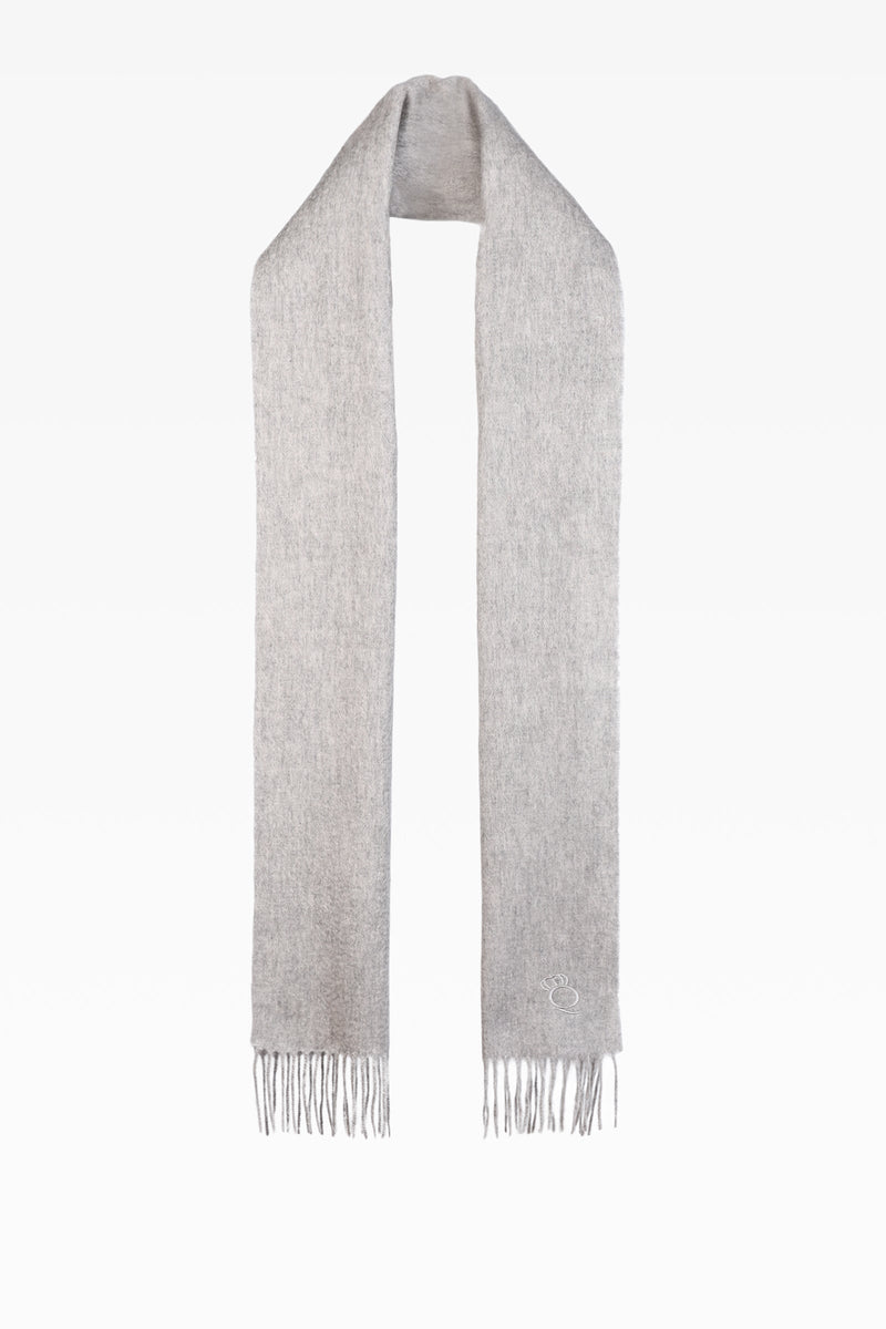 100% Lambswool Ladies Plain Scarf Oyster Grey