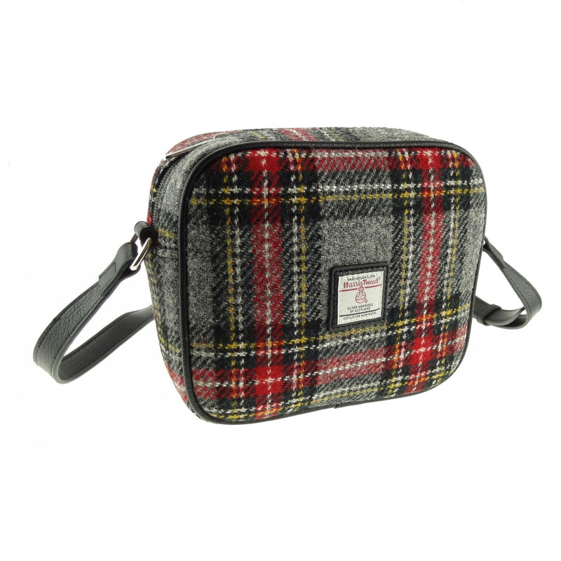 Harris Tweed Almond Mini Bag Grey/Red Tartan