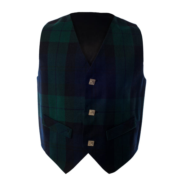 Boys Tartan Waistcoat Black Watch